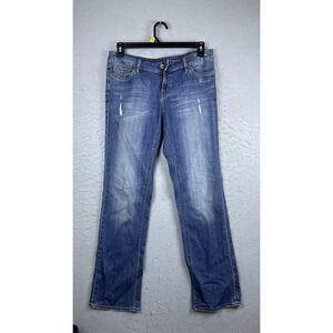 Buffalo David Bitton Jeans Womens 29 Blue Mid Rise Bootcut Distressed Stretch